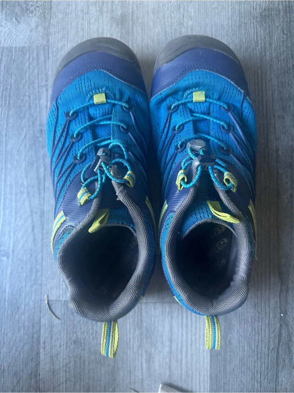 Keen Kids Blue Sneakers with Lime Accents